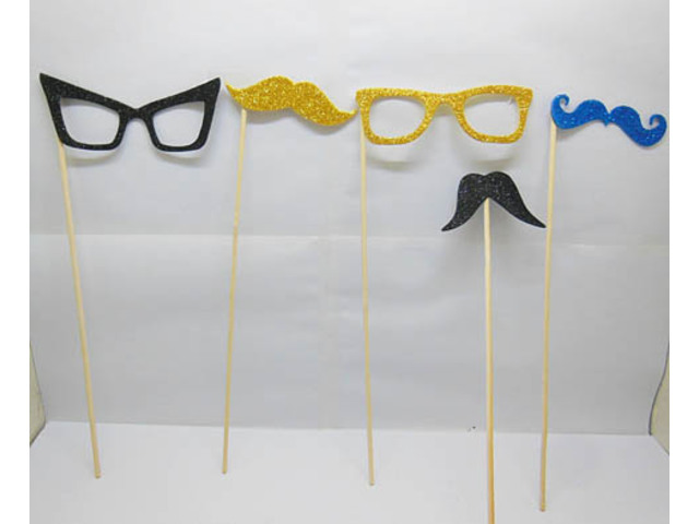 20Pcs Photo Booth Prop Wedding Party Moustache & Lips On A Stick